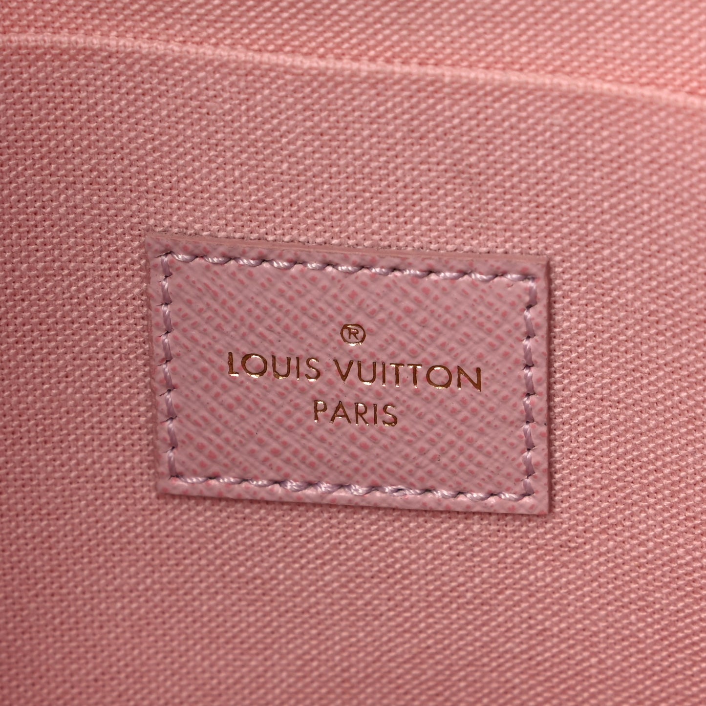 Damier Azur Pochette Felicie Chain Wallet Rose Ballerine