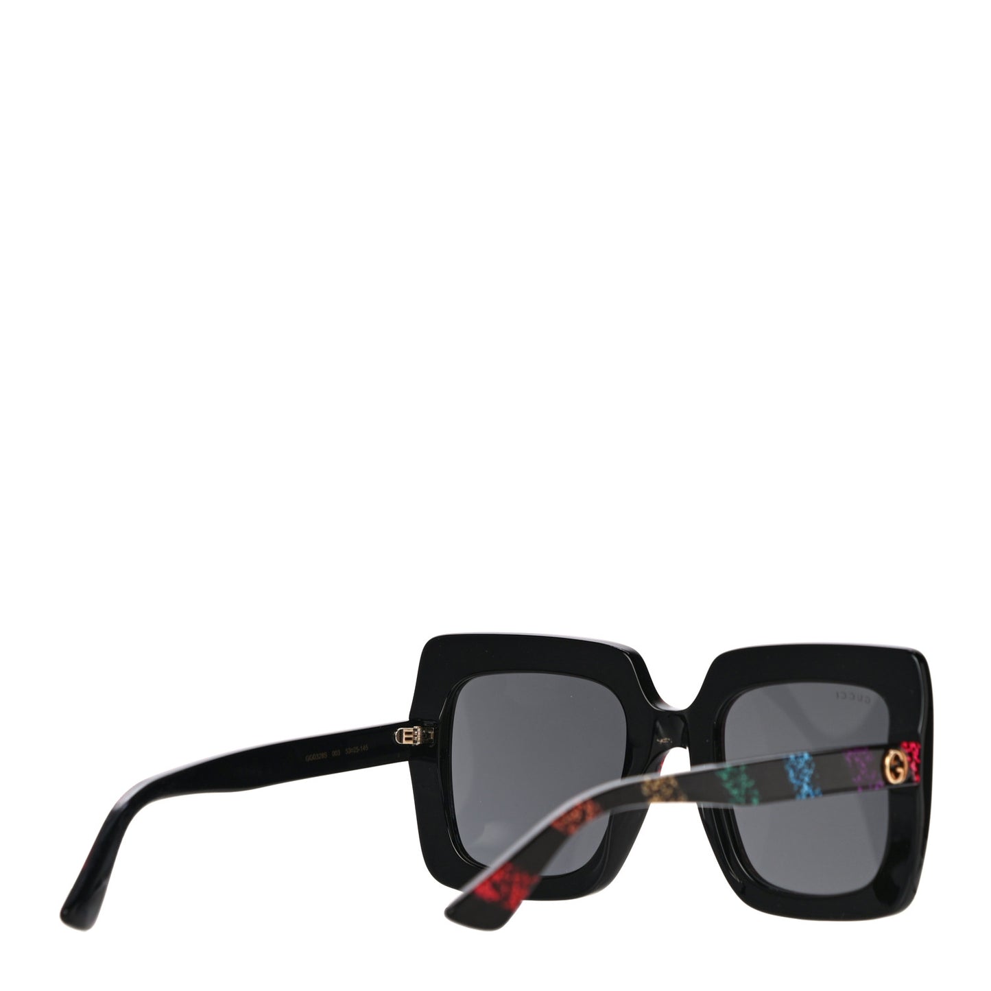 Acetate Oversize Stripe Sunglasses GG0328S Black Multi