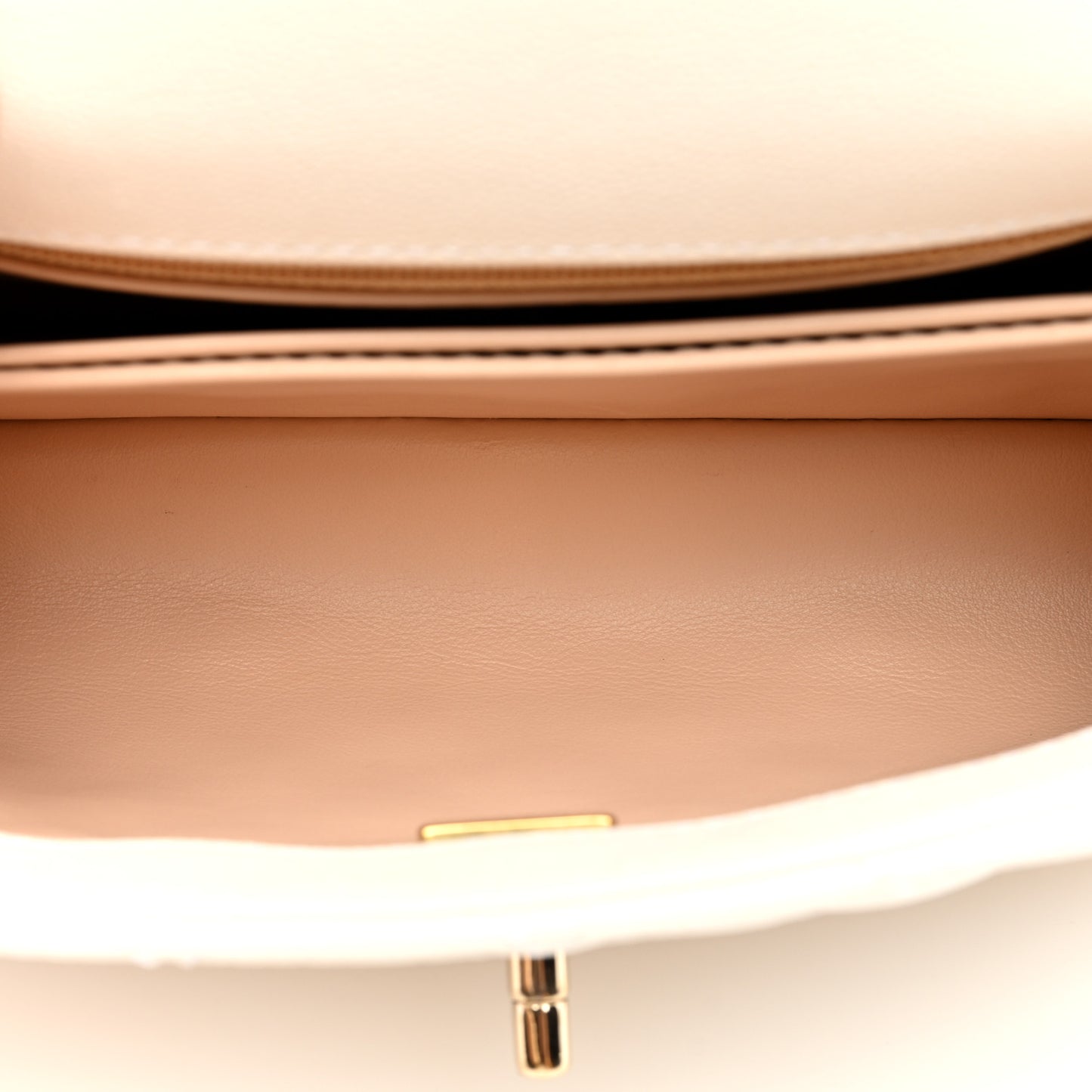Caviar Quilted Mini Coco Handle Flap White