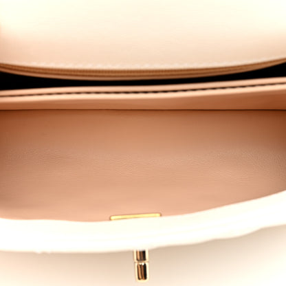 Chanel Caviar Quilted Mini Coco Handle Flap White 5 of 10