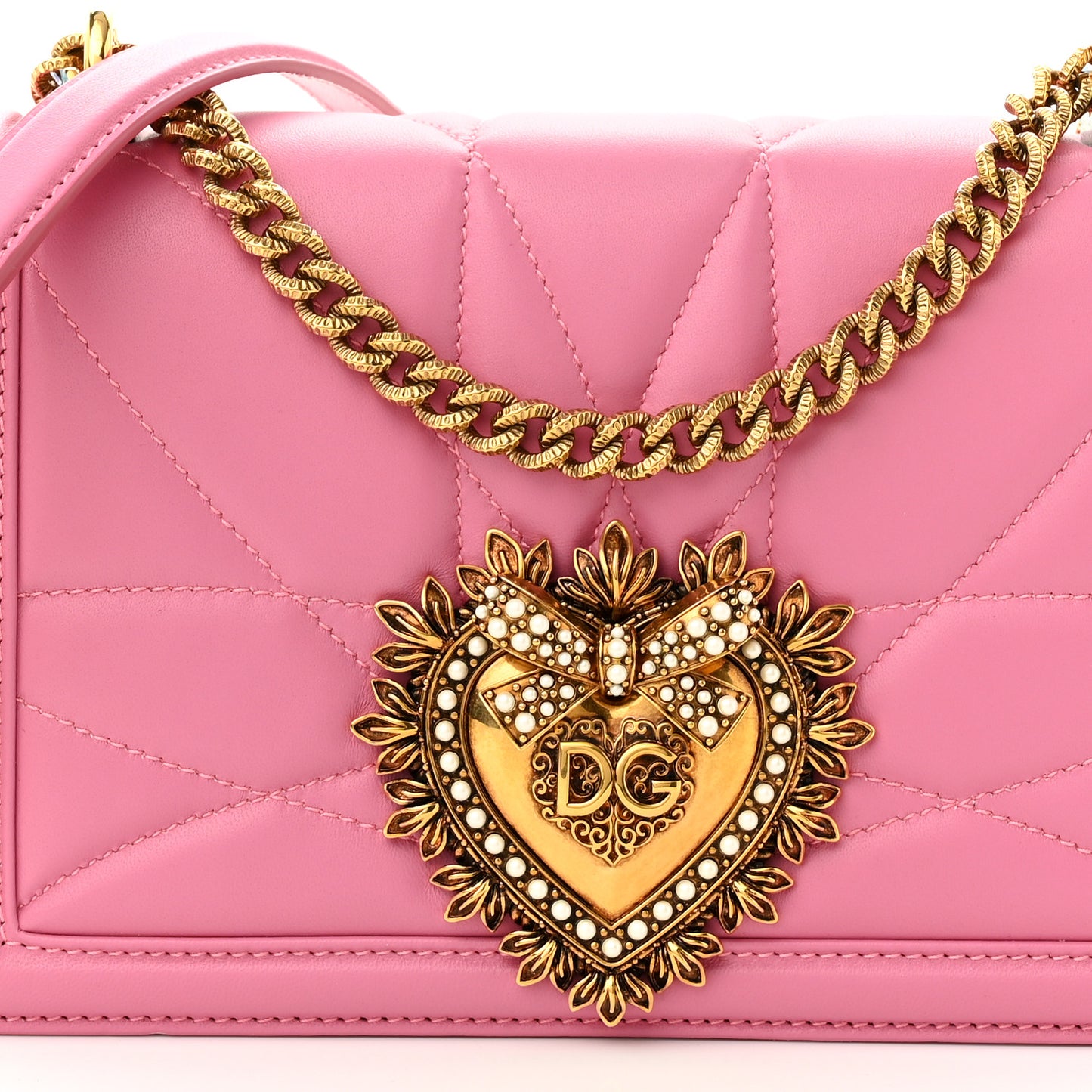 Calfskin Medium Devotion Crossbody Bag Pink