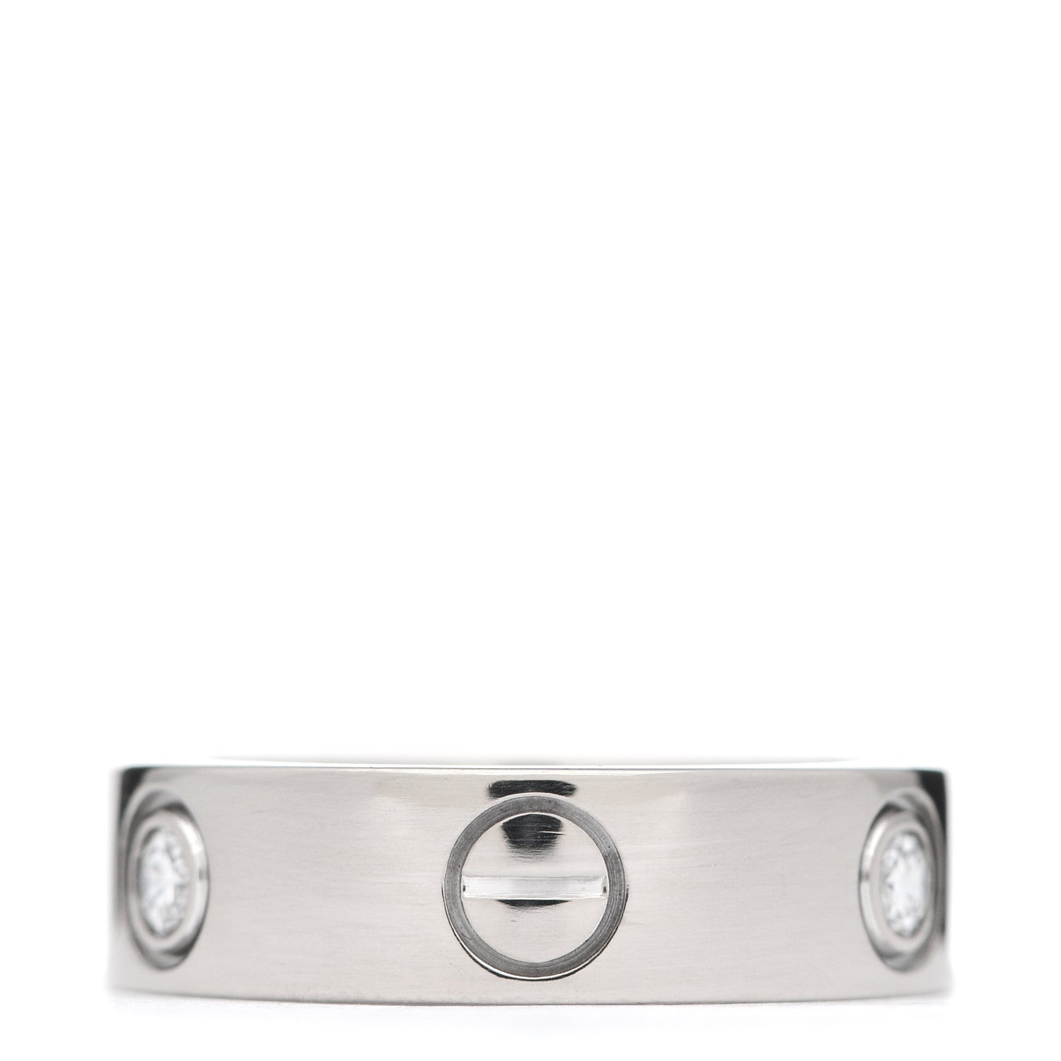 Cartier 18K White Gold 3 Diamond 5.5mm LOVE Ring 51 5.75 3 of 4