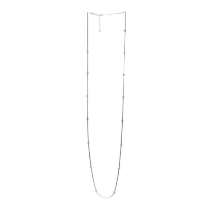 Chanel Metal CC Long Chain Necklace Silver 3 of 5
