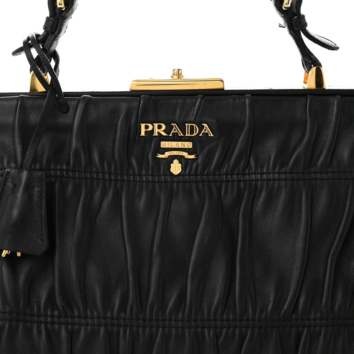 Nappa Dressy Gaufre Framed Tote Black