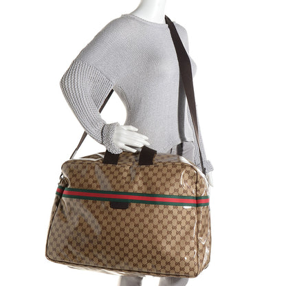Gucci Crystal Monogram Web Large Carry On Duffle Bag Brown 2 of 7