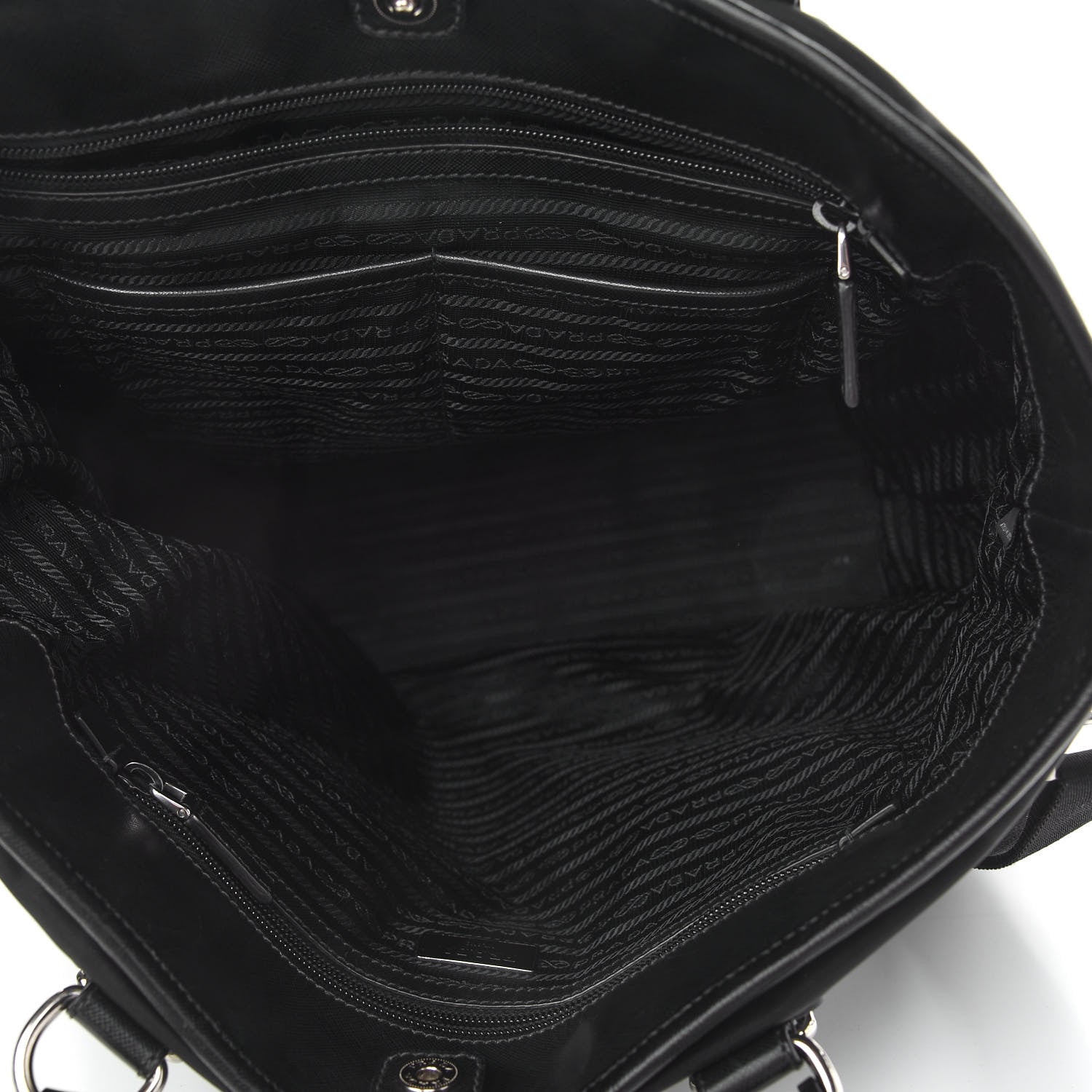 Prada Tessuto Nylon Saffiano Weekender Black 4 of 8