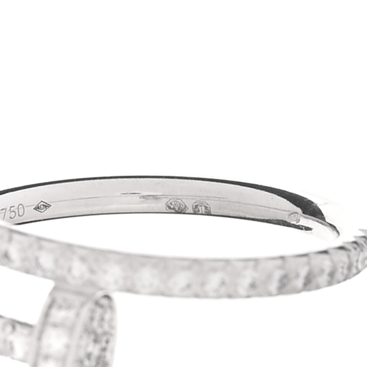 Cartier 18K White Gold Diamond Juste Un Clou Paved Ring 51 5.75 6 of 6