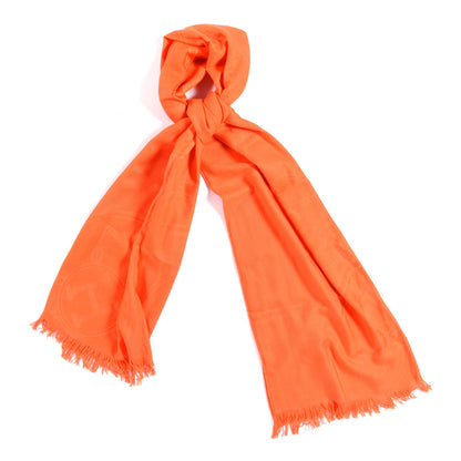 Hermes Cashmere Silk New Libris Stole Orange Exotique 1 of 4