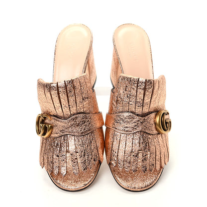 Gucci Galassia GG Marmont Fringe 75mm Slide Sandals 40 Salmone 5 of 10