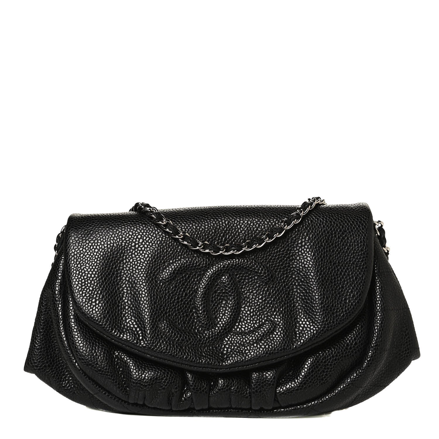 Chanel Caviar Half Moon Wallet On Chain WOC Black 1 of 13