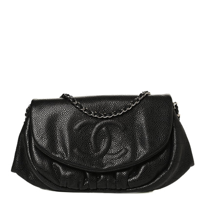 Chanel Caviar Half Moon Wallet On Chain WOC Black 1 of 13