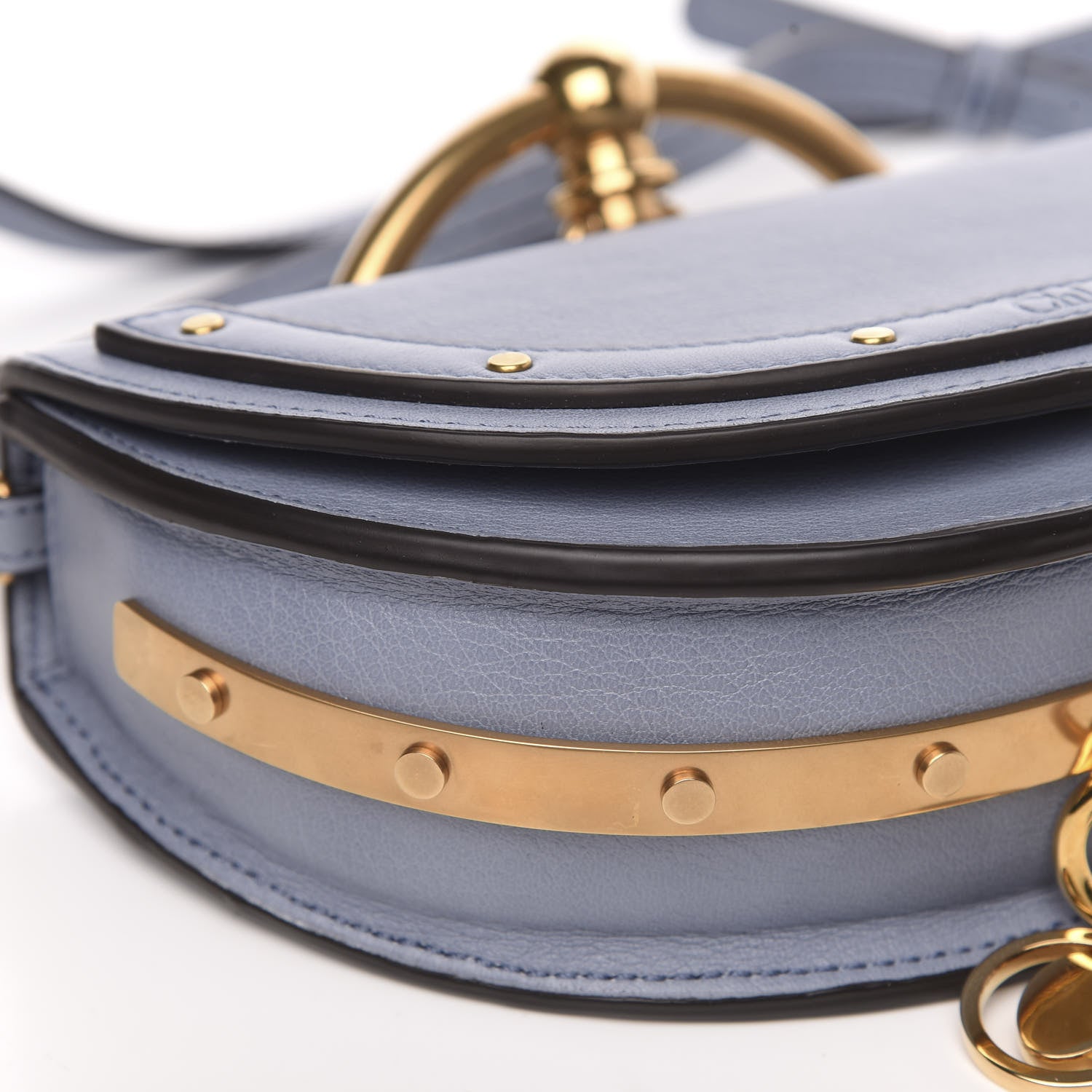 Chloe Calfskin Small Nile Bracelet Minaudiere Bag Washed Blue 8 of 9