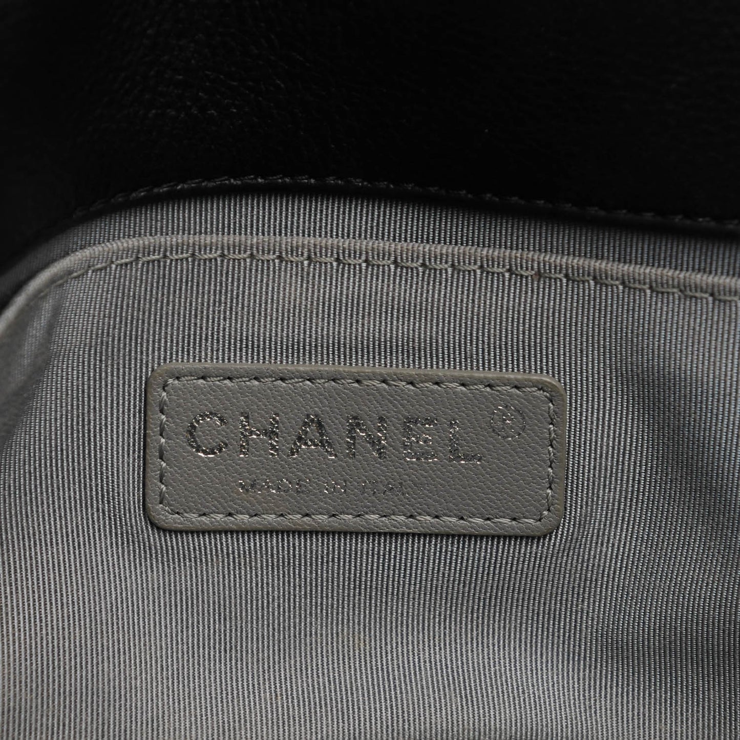 Calfskin Quilted Small Boy Flap Black