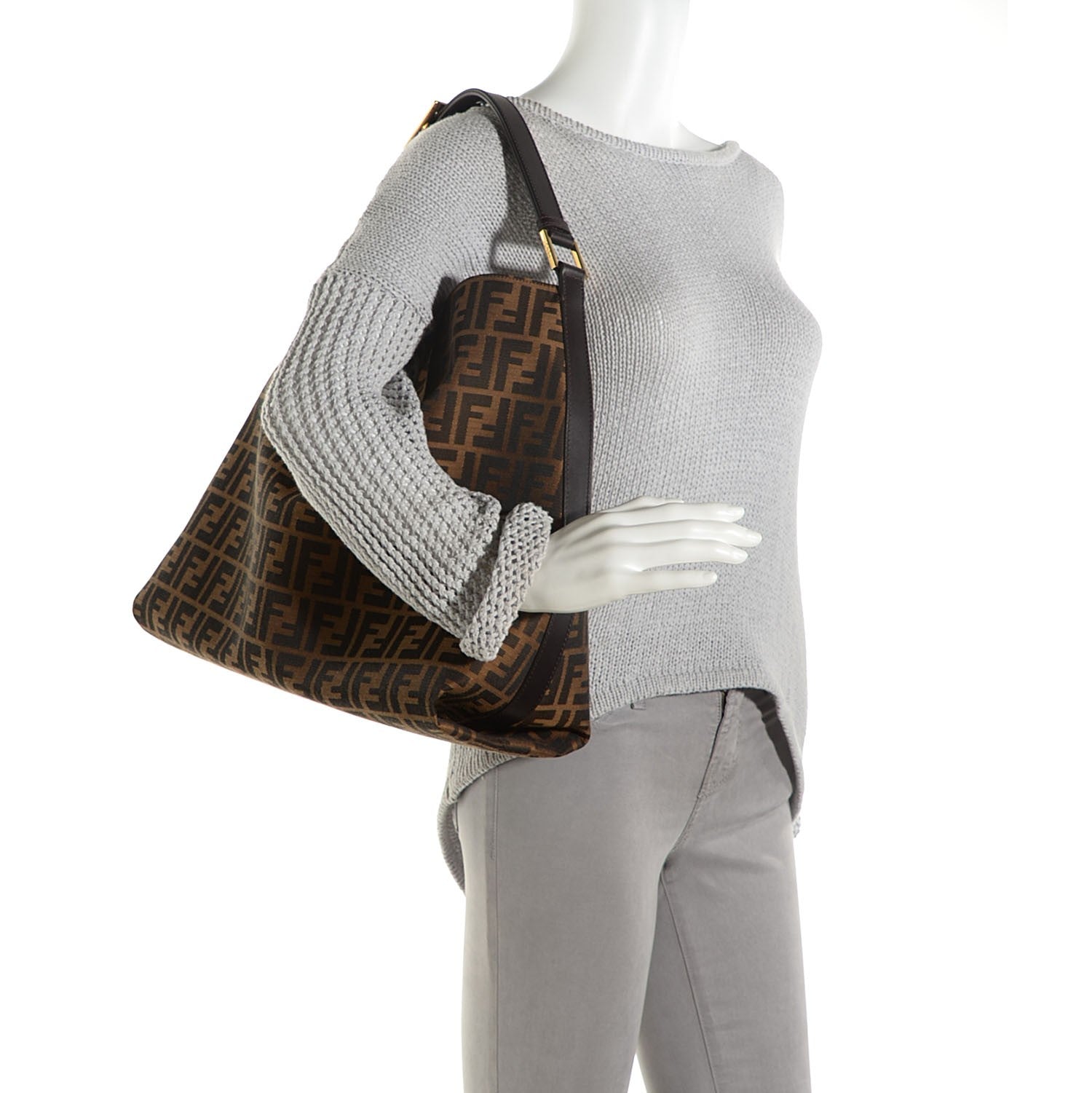 Fendi Zucca Large Hobo Tobacco 2 of 11