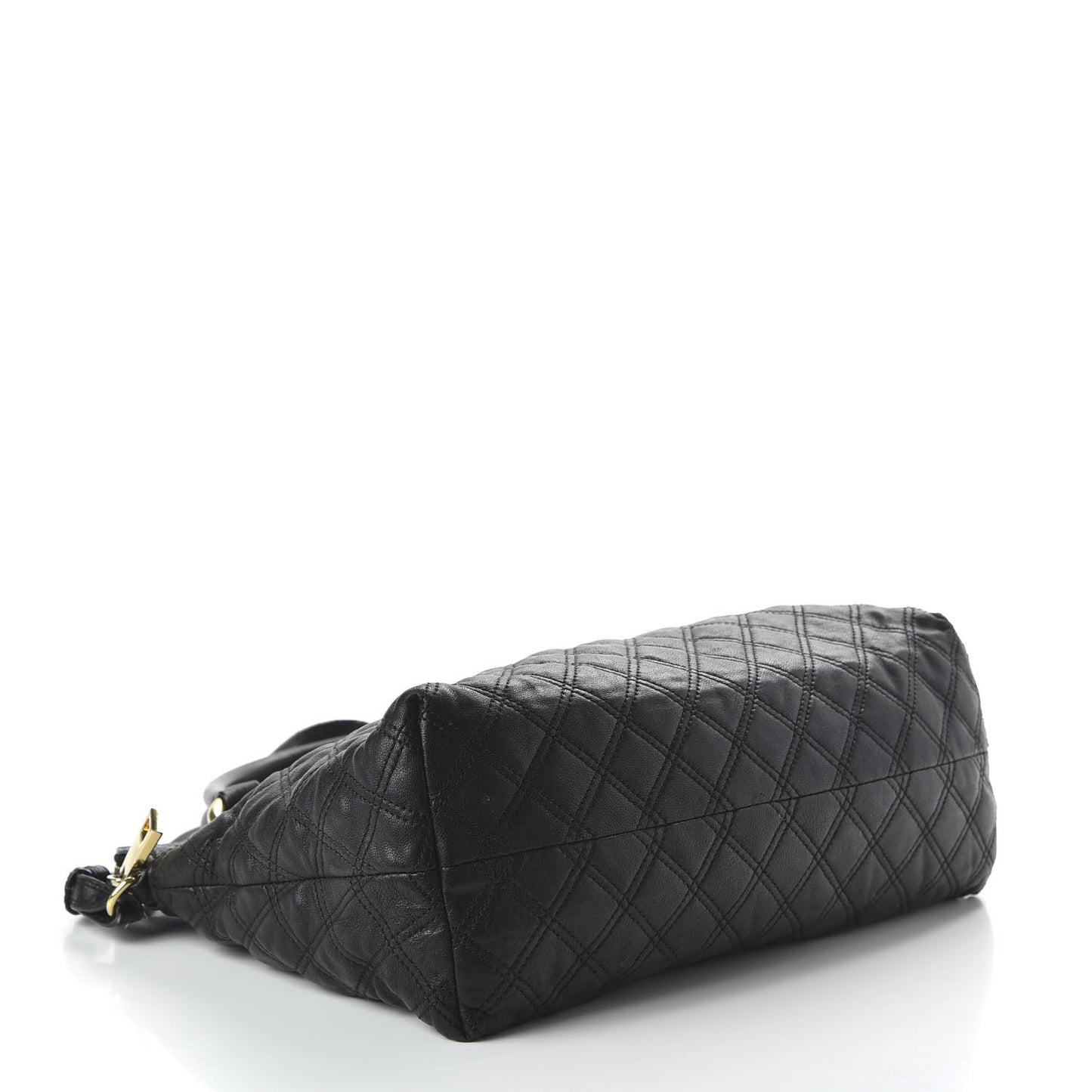 Calfskin Quilted Rio Satchel Tote Bag Black