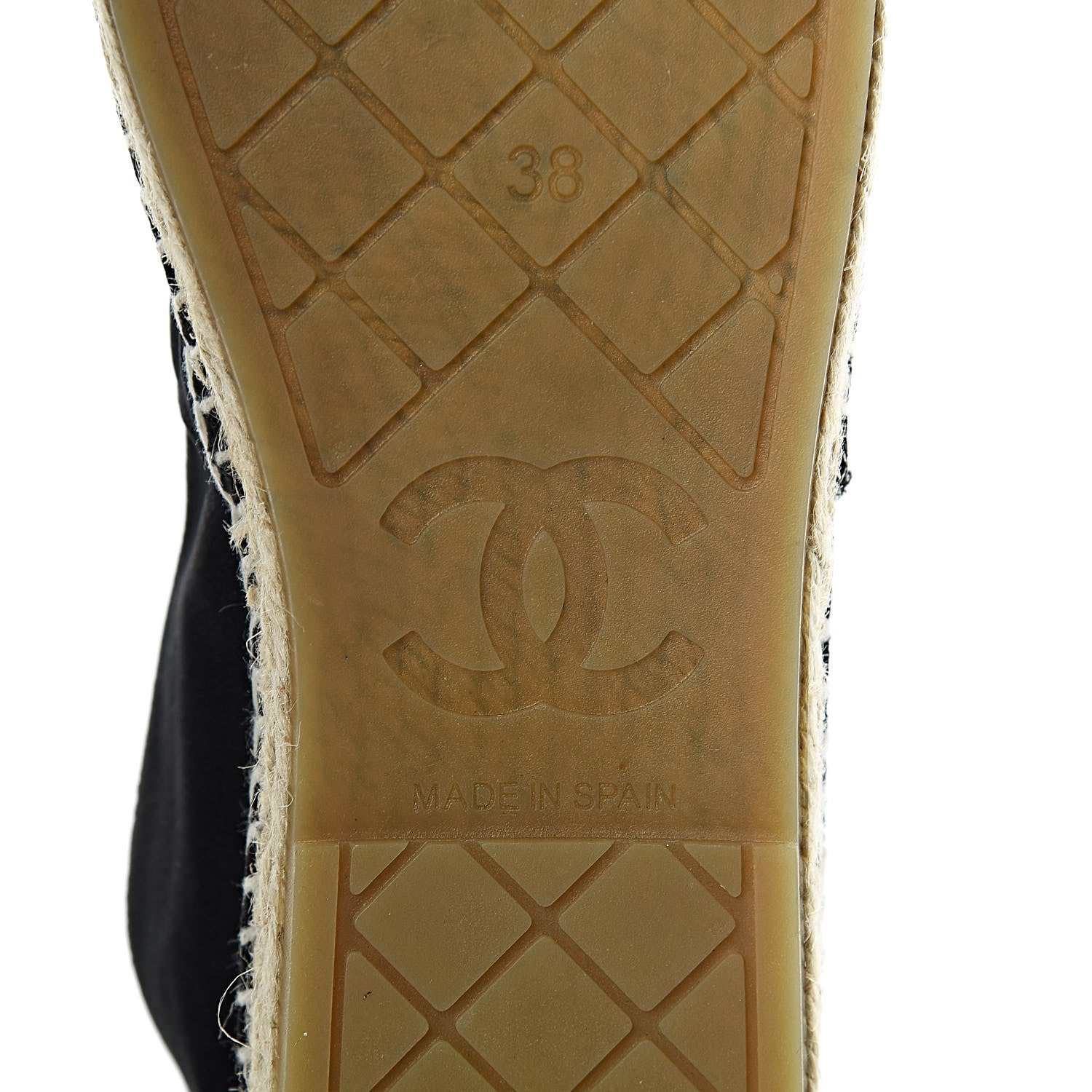 Chanel Velvet Logo Espadrilles 38 Black 6 of 8