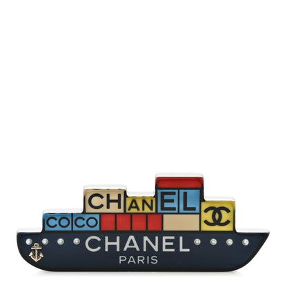 Chanel Resin CC Cruise Ship Brooch Multicolor 1 of 4