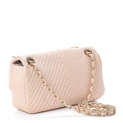 Chanel Calfskin Chevron Small Surpique Flap Ivory 3 of 17