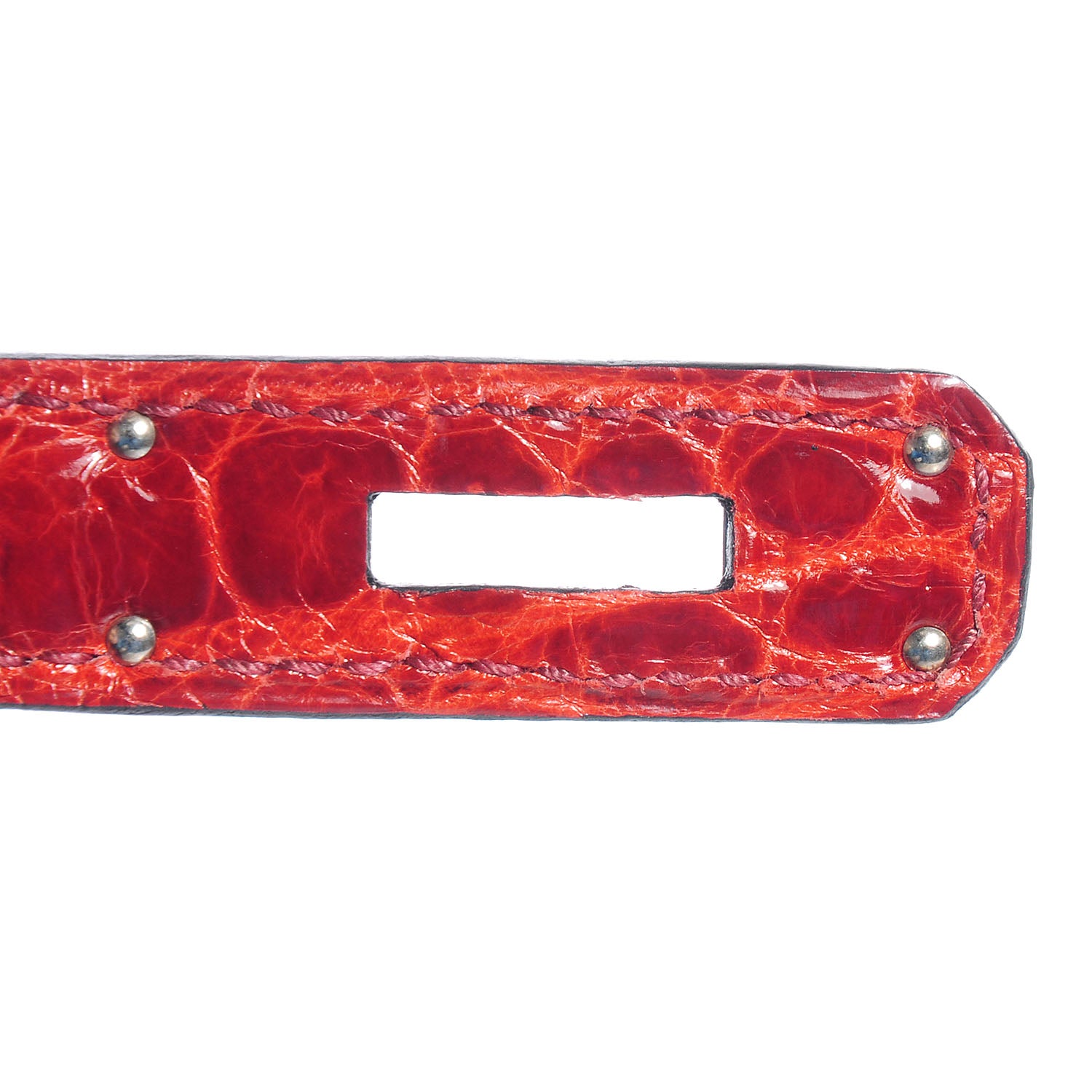 Hermes Shiny Porosus Crocodile Birkin 35 Rouge H 9 of 19