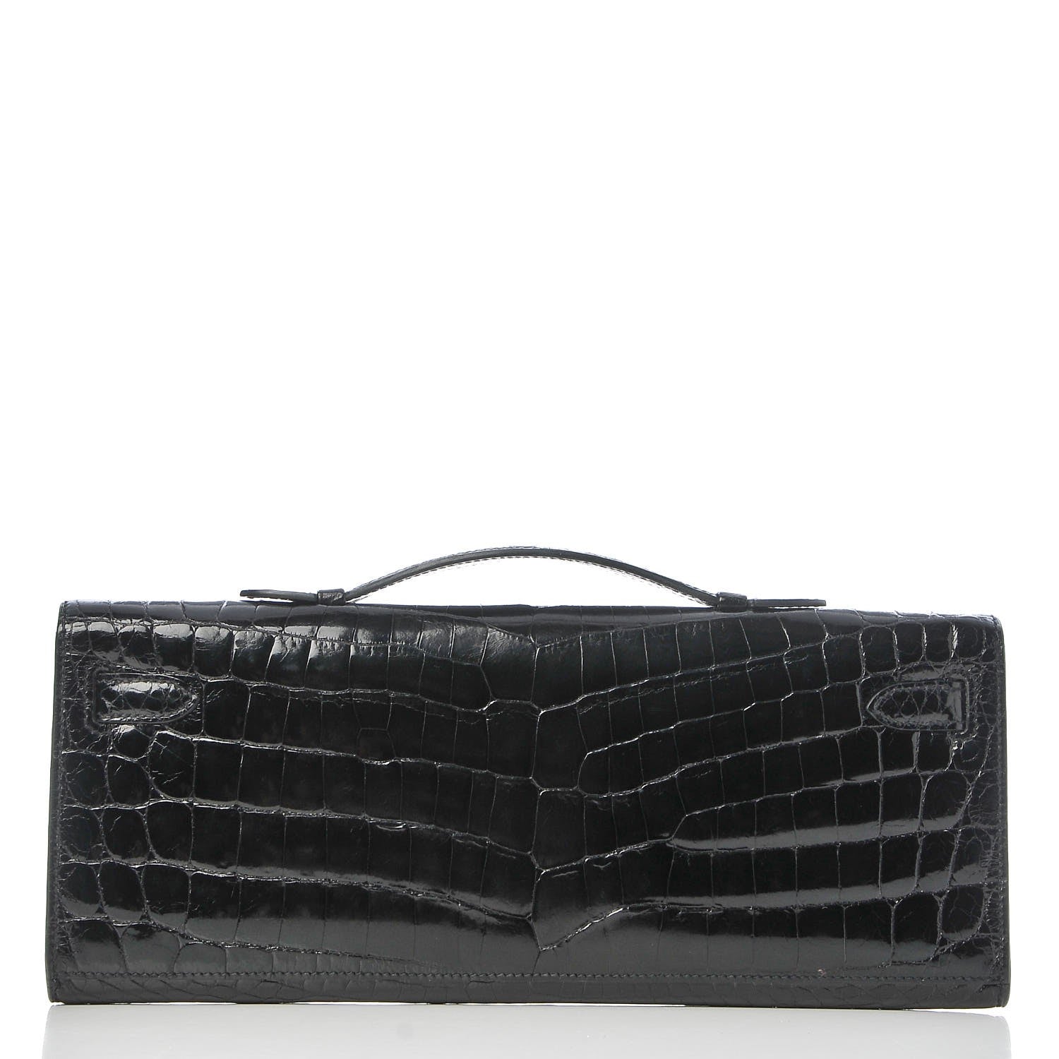 Hermes Shiny Niloticus Crocodile Kelly Cut Pochette Black 21 of 21