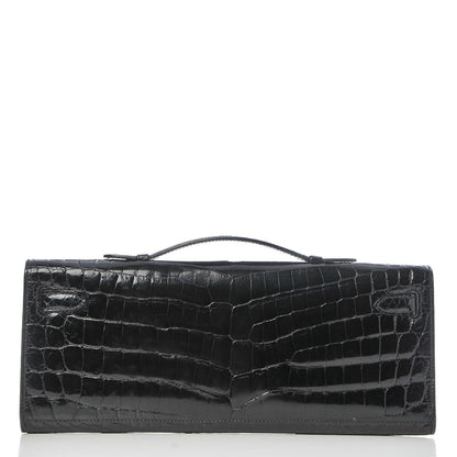 Hermes Shiny Niloticus Crocodile Kelly Cut Pochette Black 21 of 21