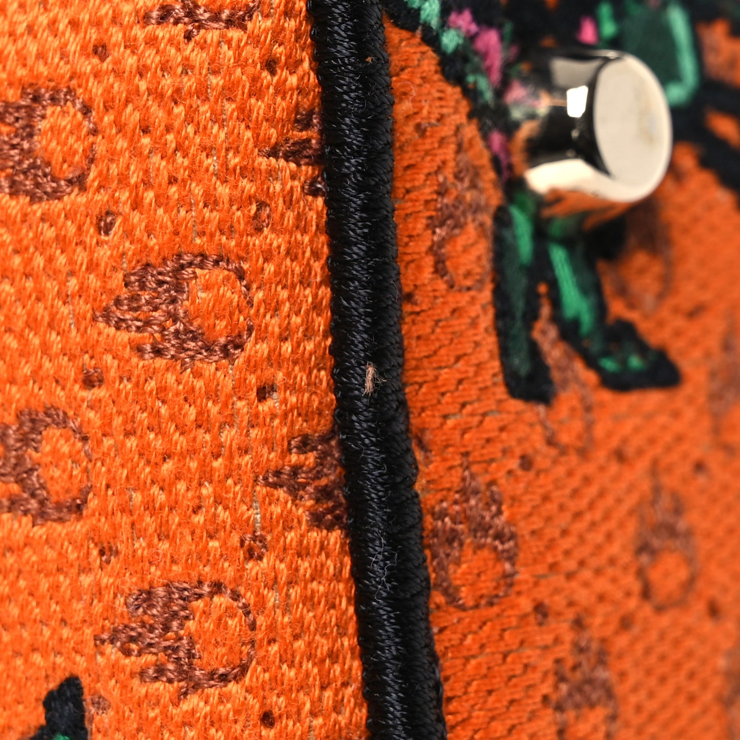 Canvas Embroidered Dino Medium Lady D-Lite Orange Multicolor