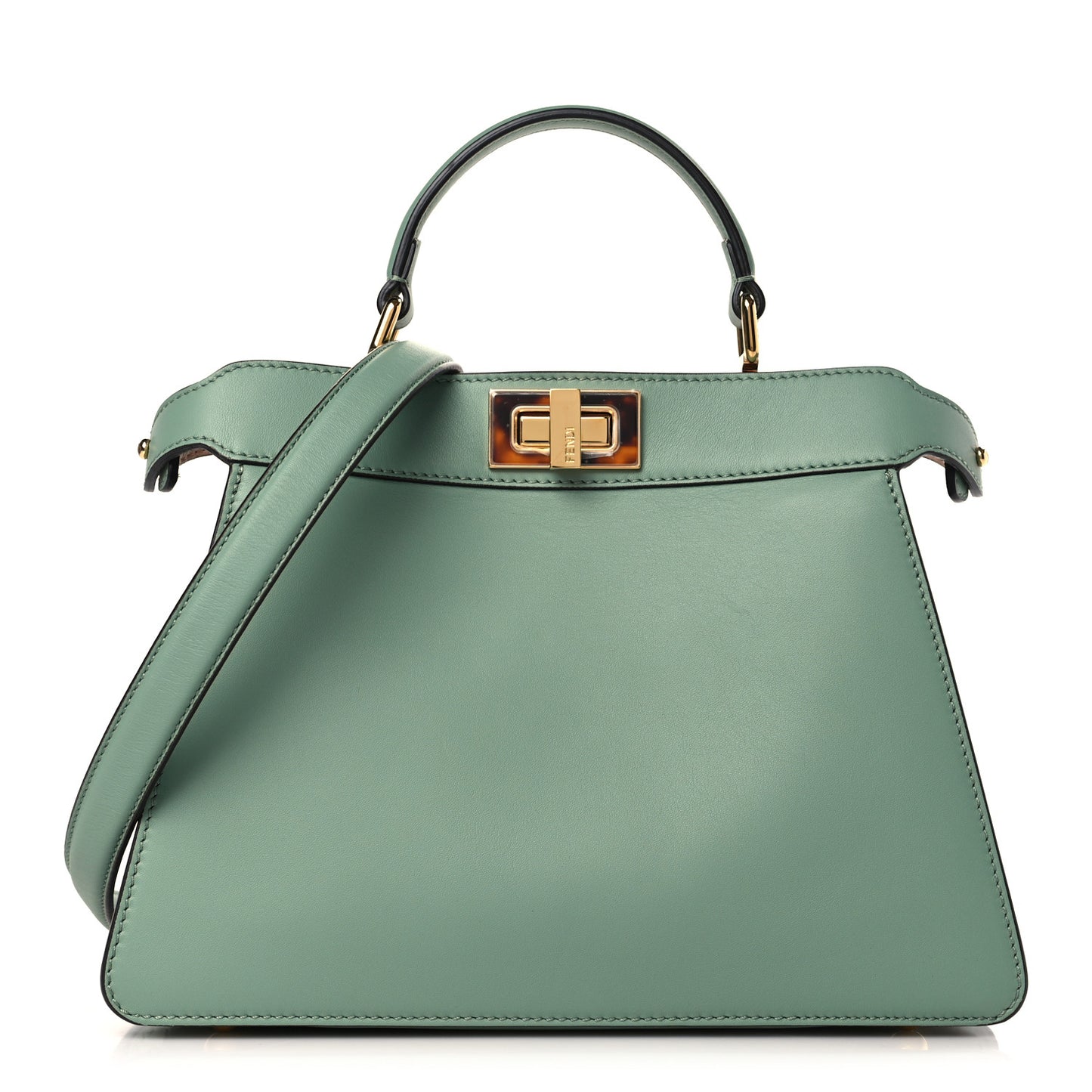 Vitello Seta Shiny Nappa Plexiglass Small Peekaboo I SEE U Satchel Menta Light Rose