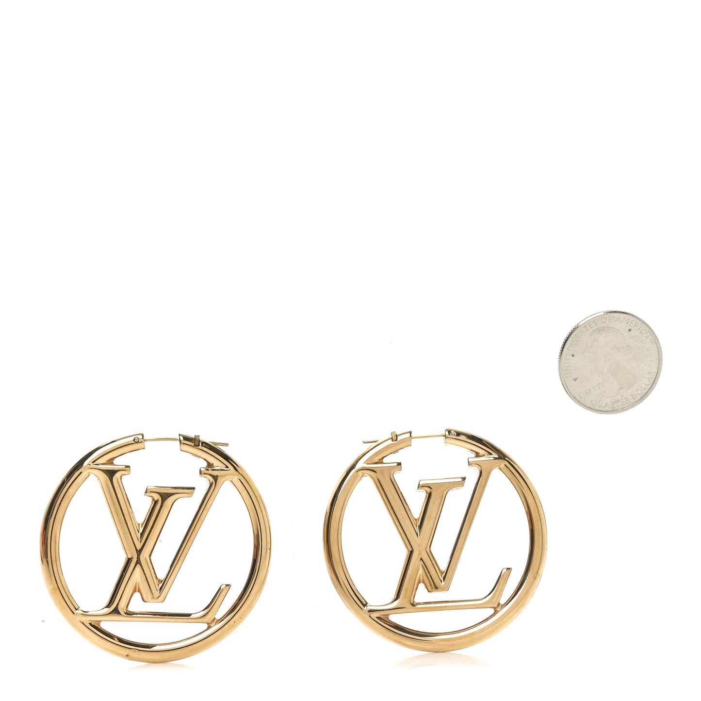 Metal Louise Hoop Earrings Gold