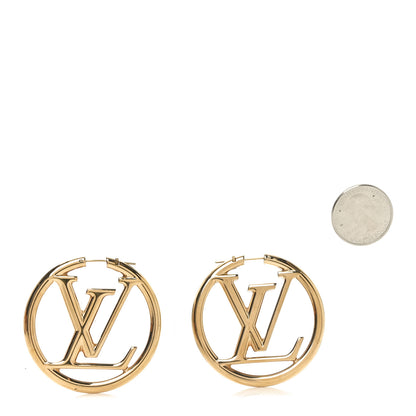 Louis Vuitton Metal Louise Hoop Earrings Gold 2 of 5