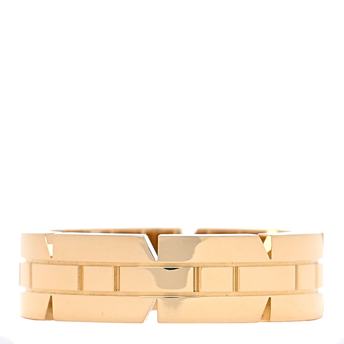 18K Yellow Gold Tank Francaise Band Ring 55 7.25