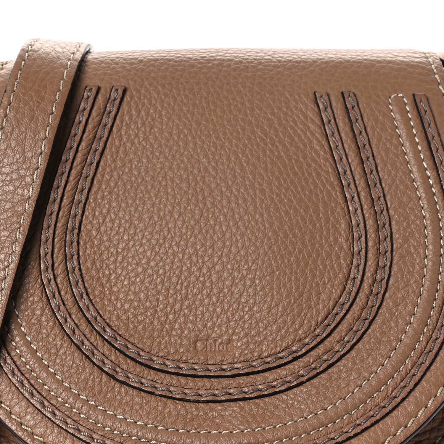 Chloe Calfskin Mini Marcie Round Crossbody Bag Nut 8 of 11