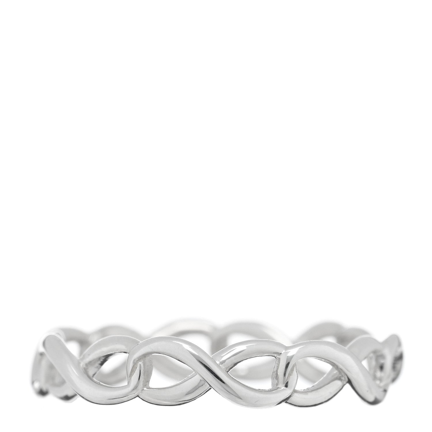 Tiffany Sterling Silver Narrow Infinity Band Ring 46 3.75 3 of 5