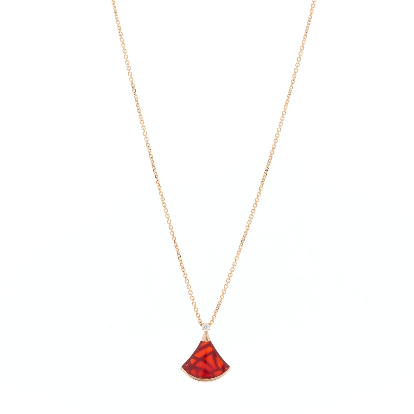 18K Rose Gold Diamond Carnelian Divas' Dream Pendant Necklace