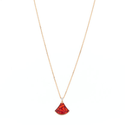 Bulgari 18K Rose Gold Diamond Carnelian Divas' Dream Pendant Necklace 1 of 7