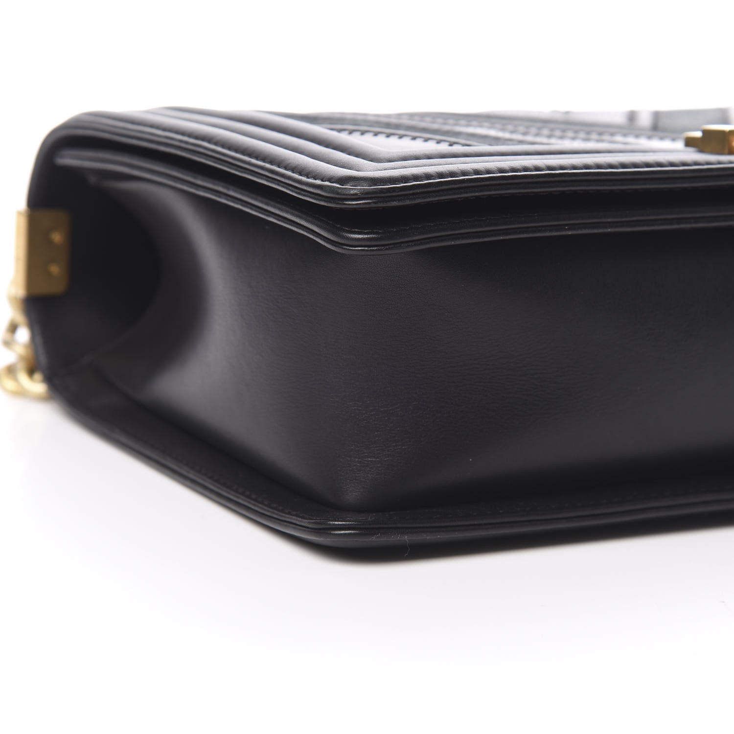 Chanel Calfskin Caviar Suede Chevron New Medium Boy Flap Black 9 of 12