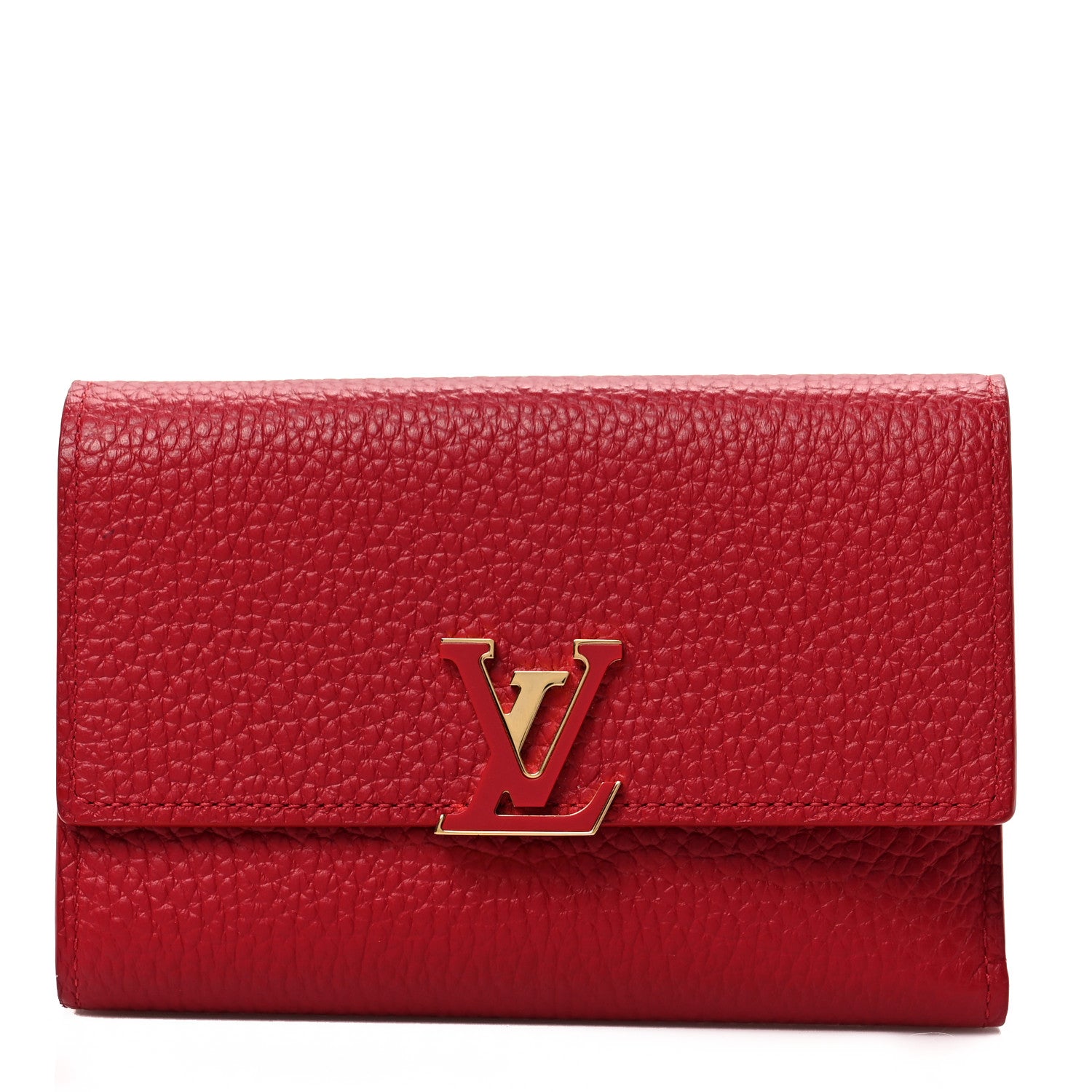 Louis Vuitton Taurillon Capucines Compact Wallet Rubis 1 of 6