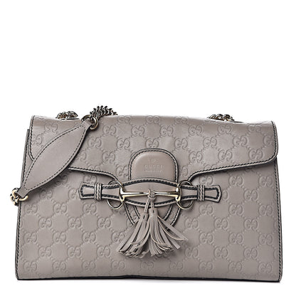 Gucci Soft Guccissima Medium Emily Chain Shoulder Bag Storm Grey 1 of 15