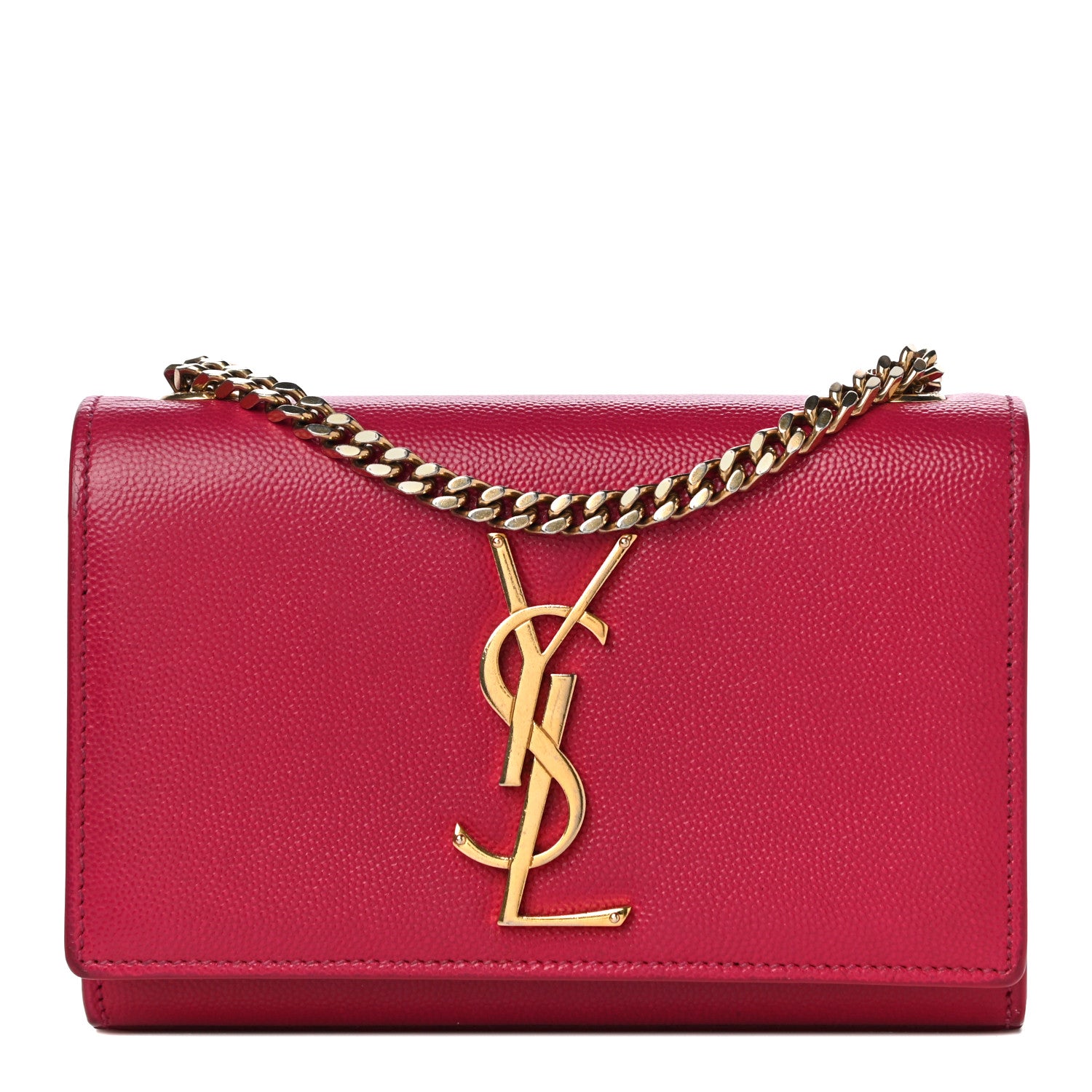 Saint Laurent Grain De Poudre Small Monogram Kate Satchel Bubblegum 1 of 22