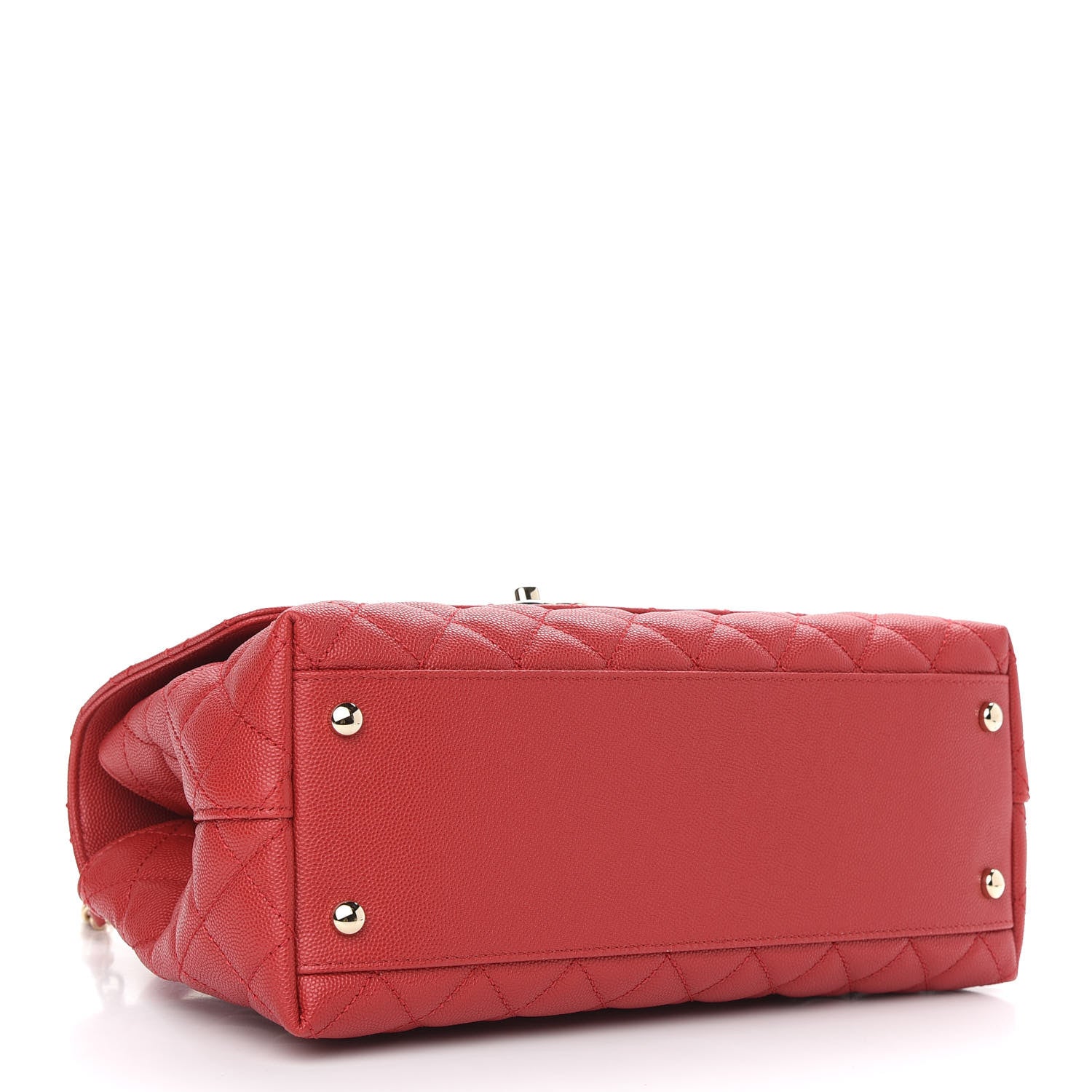 Chanel Caviar Quilted Small Coco Handle Flap Red 4 of 9