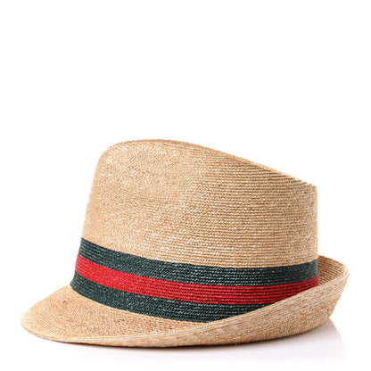 Gucci Abaca Straw Web Fedora Hat L 4 of 8