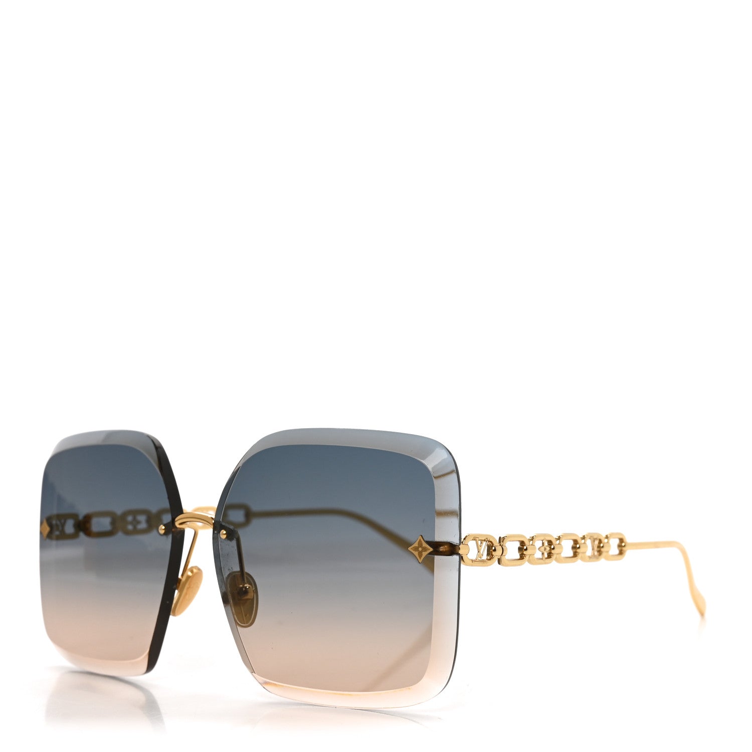 Louis Vuitton Metal LV Jewel Square Sunglasses Z1860U Gradient Blue 1 of 8