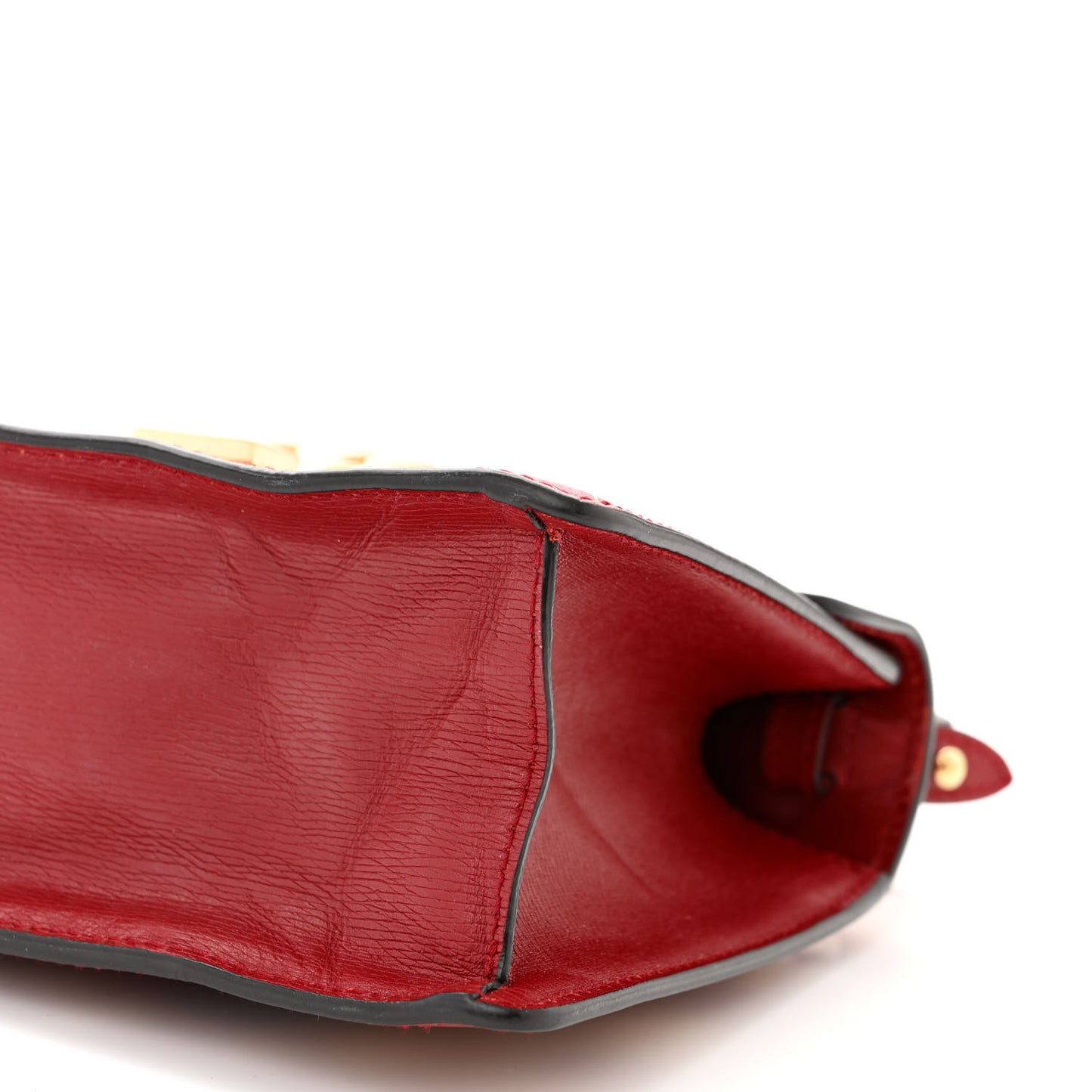 Textured Calfskin Bee Star Print Mini Sylvie Top Handle Bag Hibiscus Red