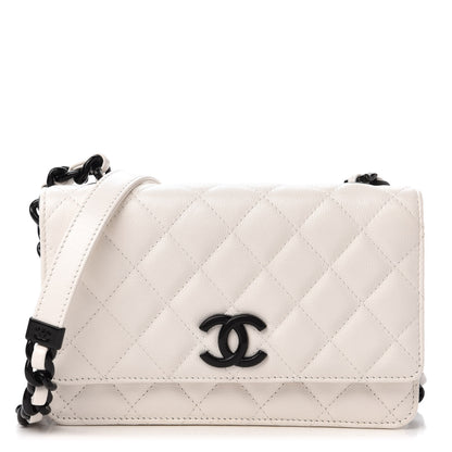 Chanel Caviar Quilted My Everything Wallet On Chain WOC White 1 of 12