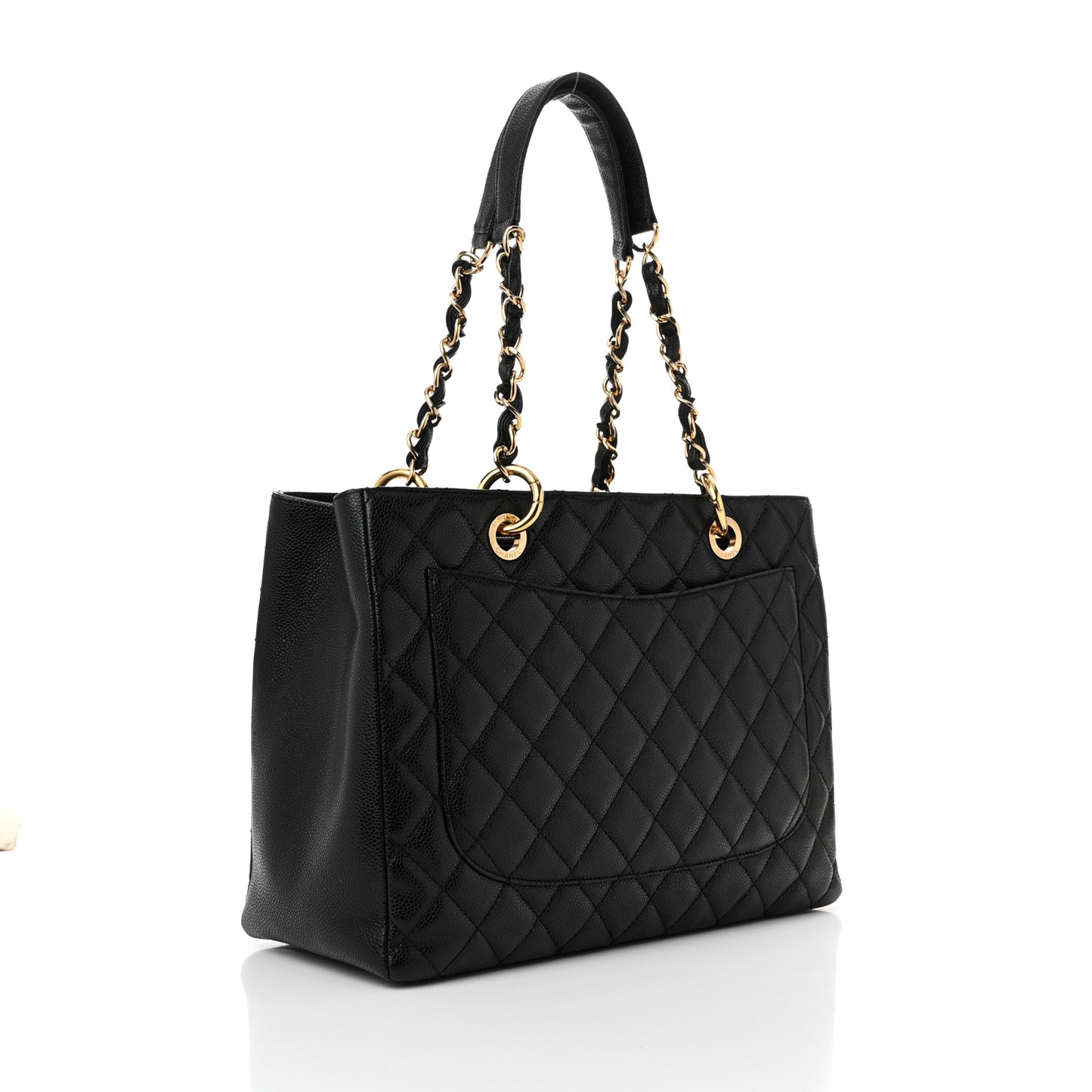 Caviar Quilted Grand Shopping Tote GST Black