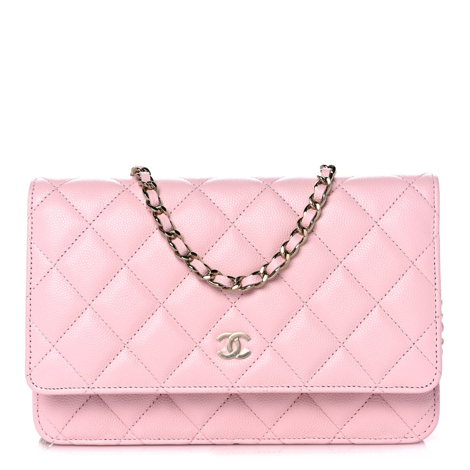 Chanel Caviar Quilted Wallet On Chain WOC Light Pink 1 of 11