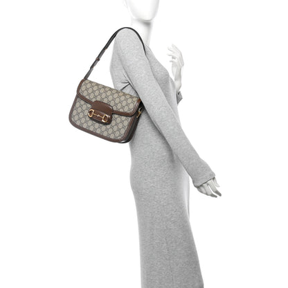 Gucci GG Supreme Monogram Horsebit 1955 Shoulder Bag Beige Brown Sugar 2 of 11