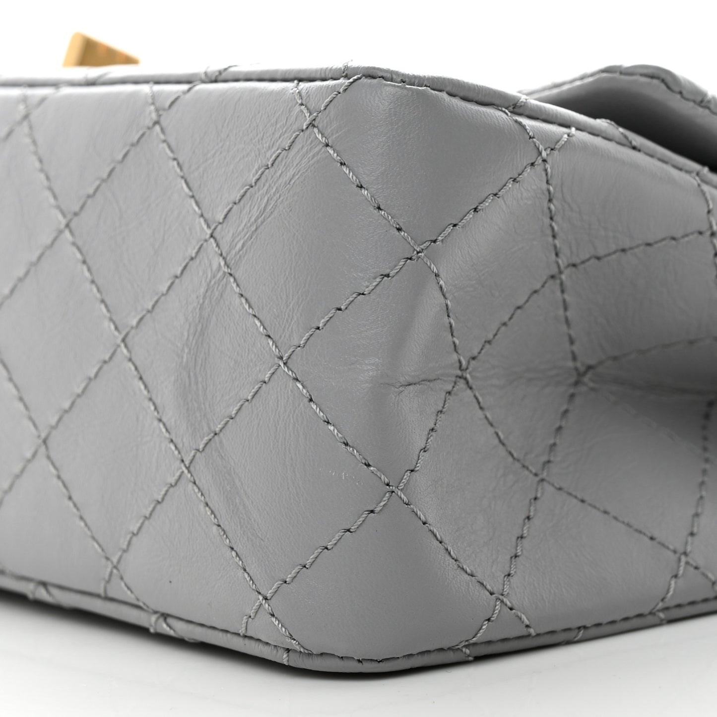 Aged Calfskin Quilted 2.55 Reissue 225 Flap Grey