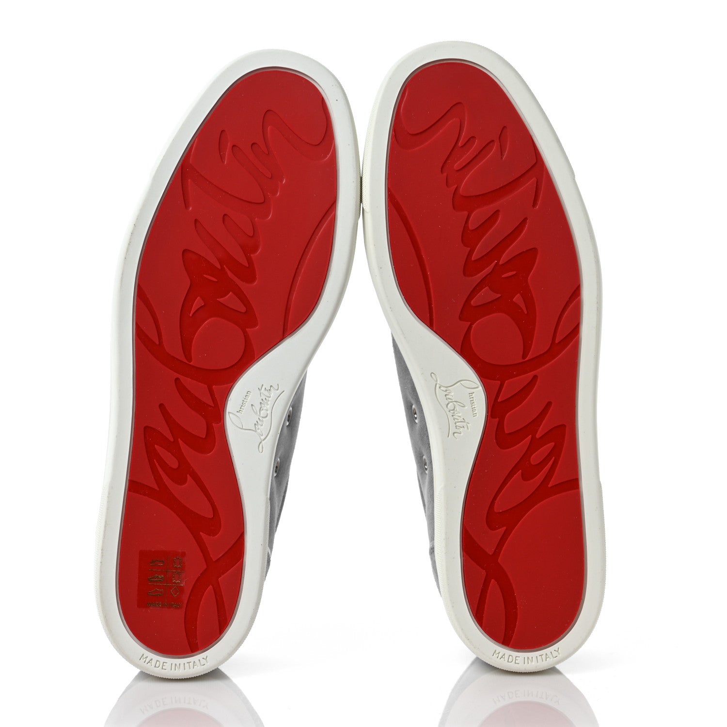 Christian Louboutin Veau Velours Calfskin Spikes Womens Vieira Flat Sneakers 40 Silver 5 of 8