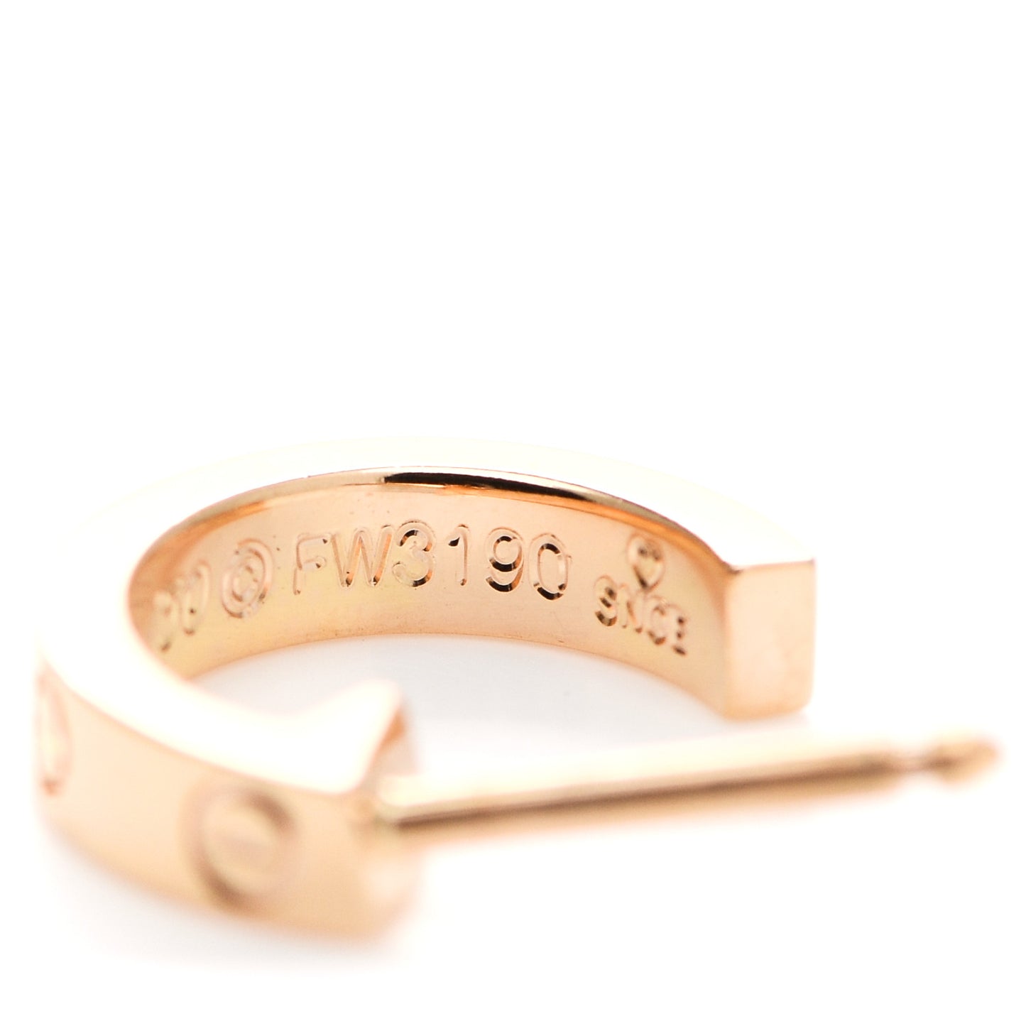 18K Pink Gold Small LOVE Hoop Earrings