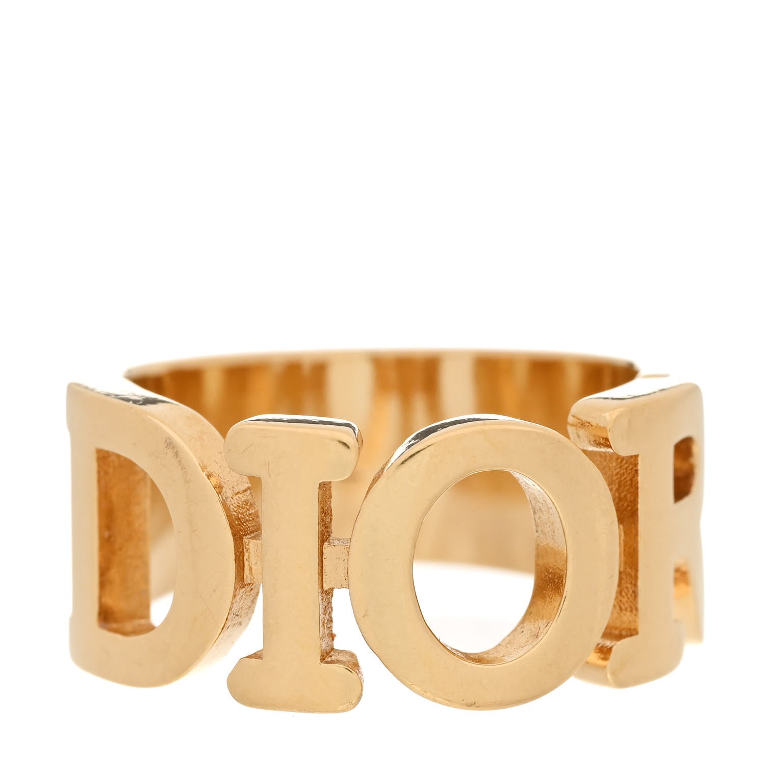Christian Dior Metal Logo Ring L 53 6.25 Gold 1 of 5